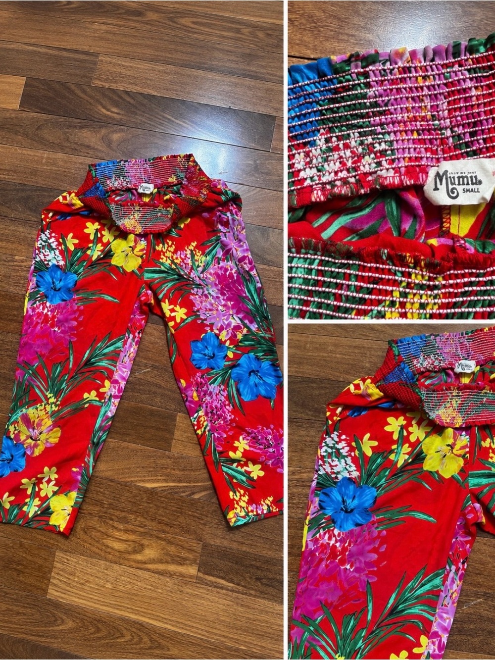 Show Me Your MuMu Red Tropical Floral Pull-On Capris